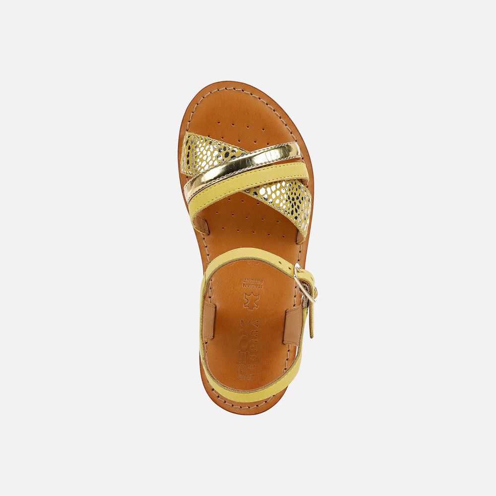 Geox Sandals Yellow Eolie - Geox Girls Shoes - TSHRBW463